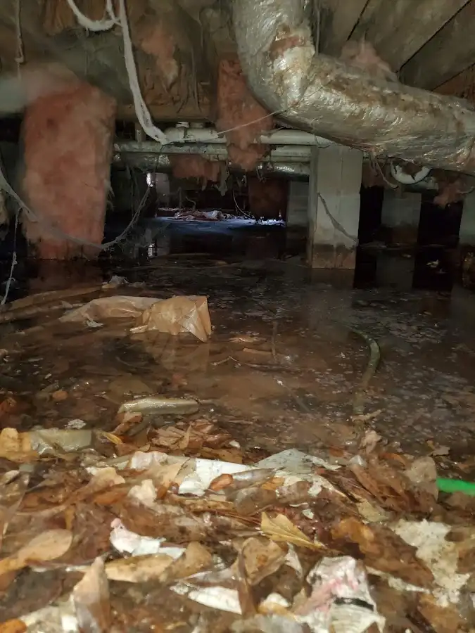 Crawl space flood assessment for Commercial Water Damage Restoration in Fairburn