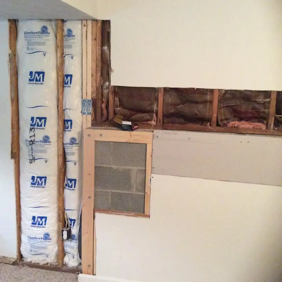 Wall insulation replacement during Basement Flood Cleanup in Fairburn
